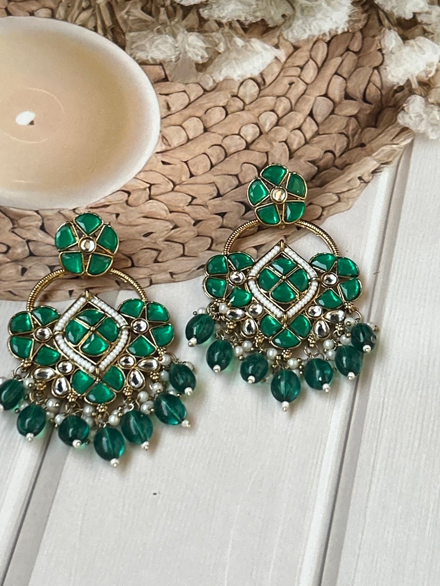 Sitara Emerald Green chandbalis