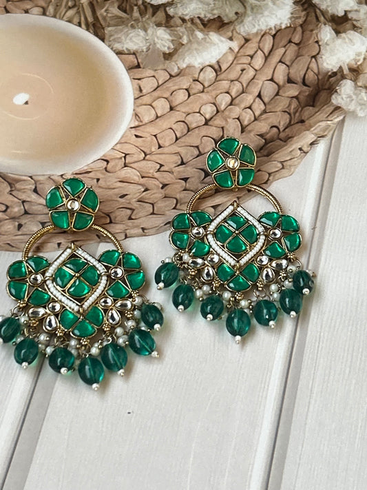 Sitara Emerald Green chandbalis