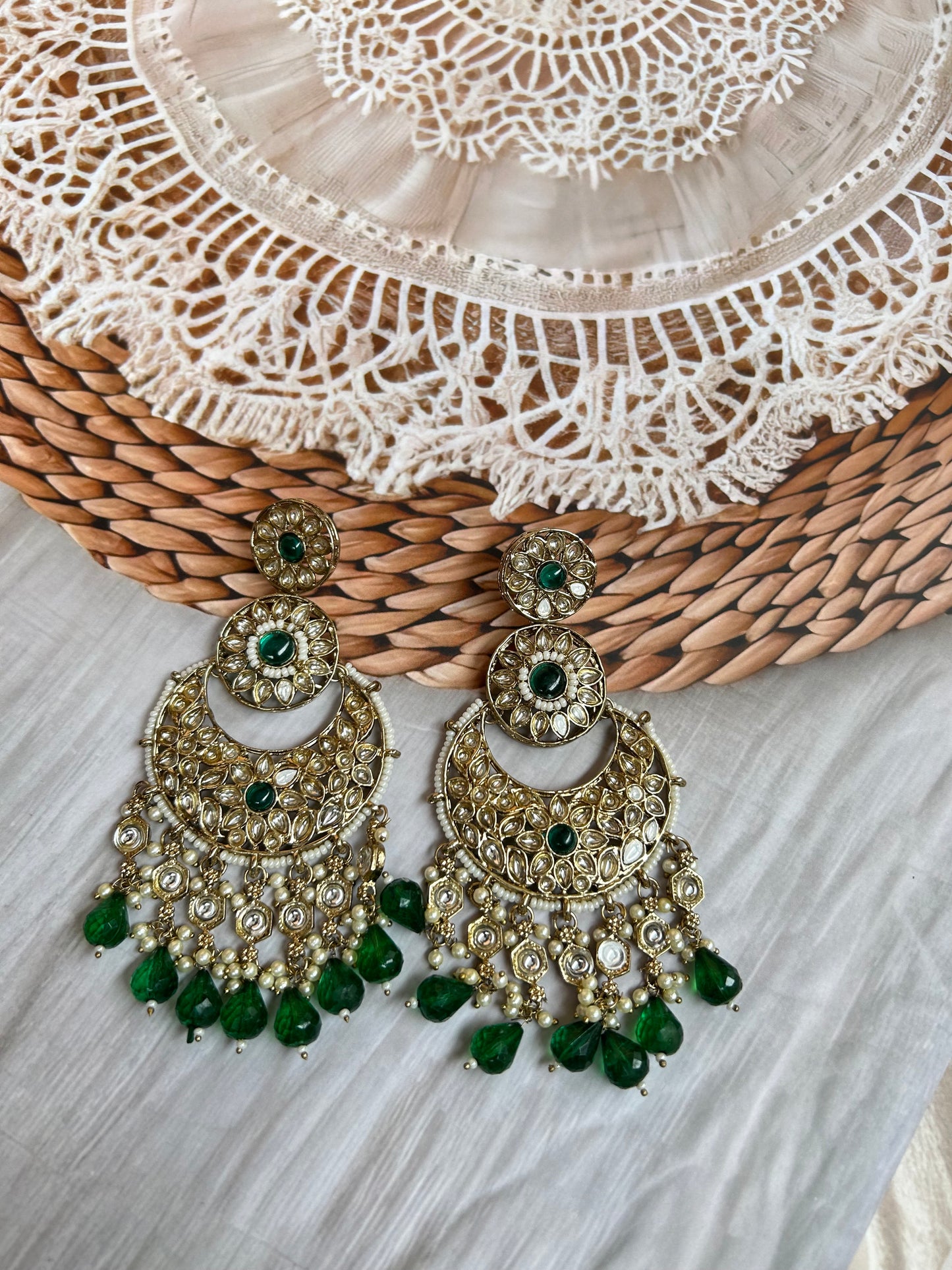 Meher Green Chandbali