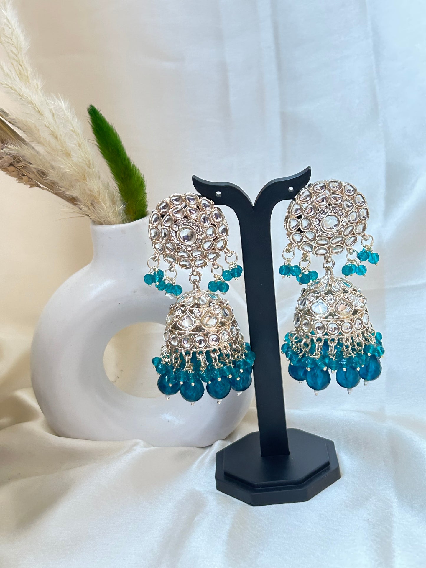 Blue Heena jhumka