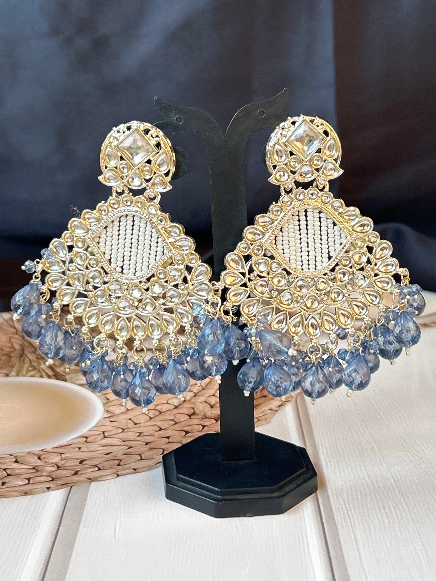 Arina blue Chandbali