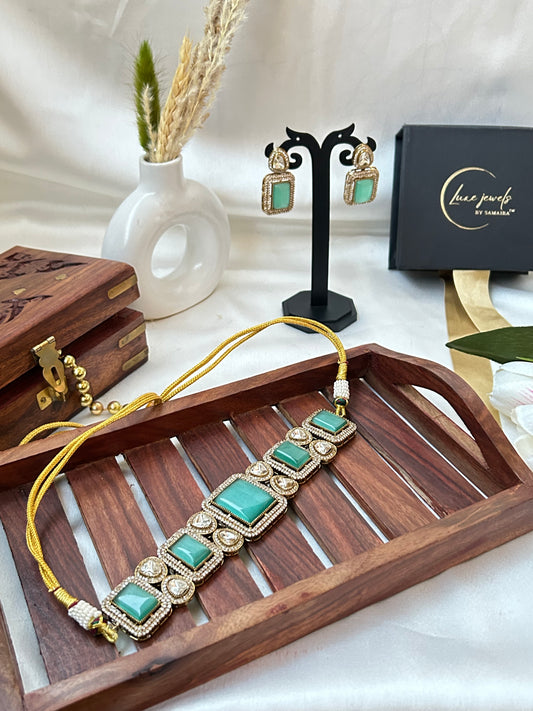 Sea Green Kundan  Necklaceset