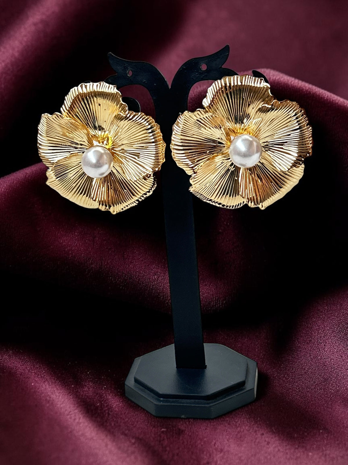 Golden Floral Earrings