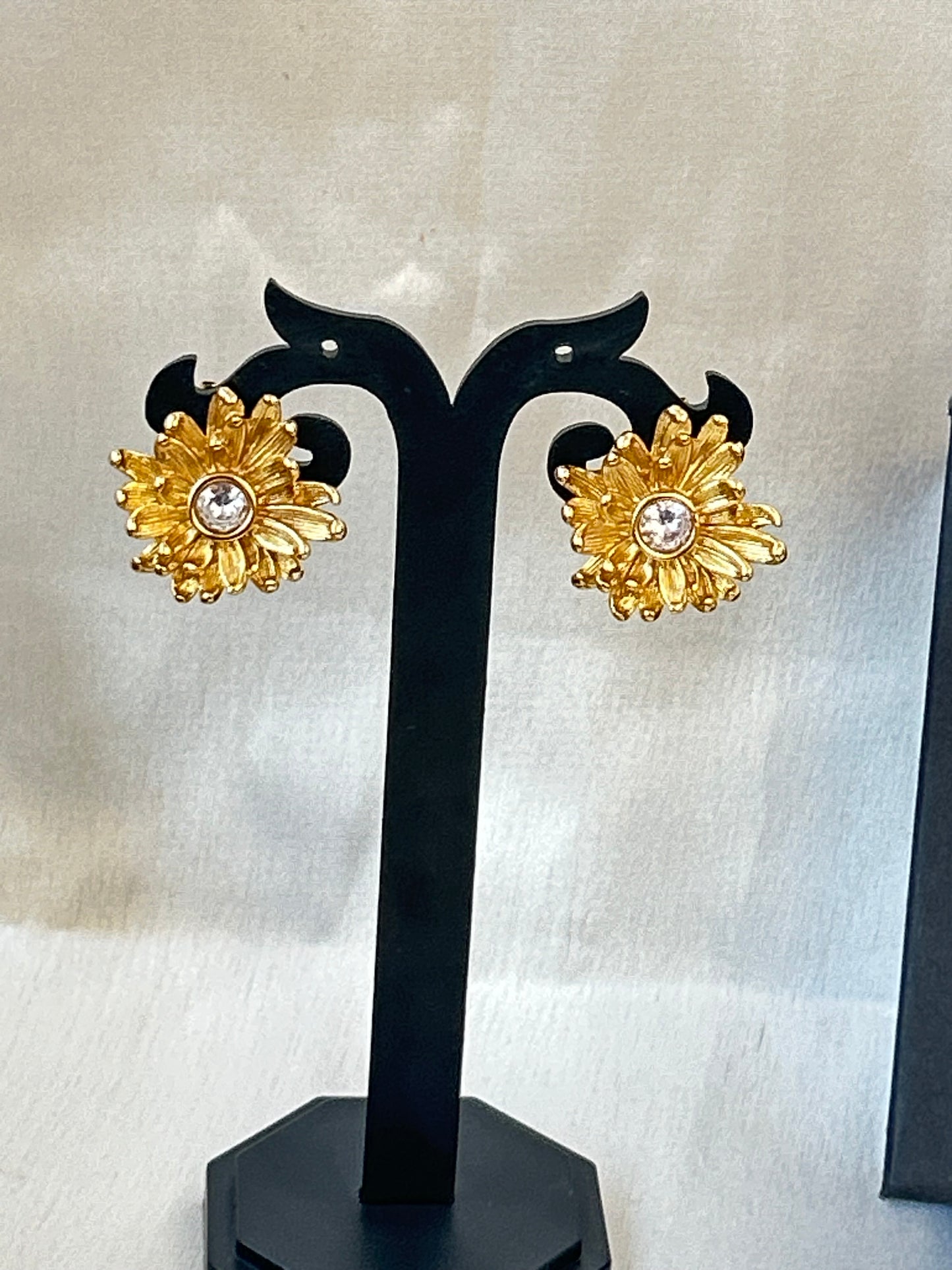 Crystal floral studs