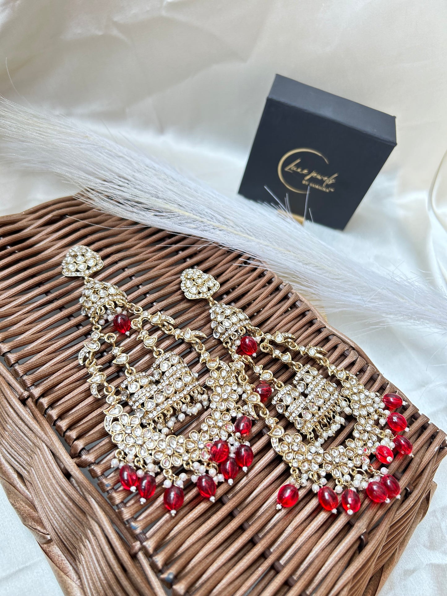 Aadhya Red Chandbali