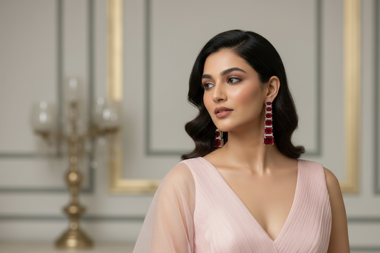 Regal Ruby Red Cascade Earrings