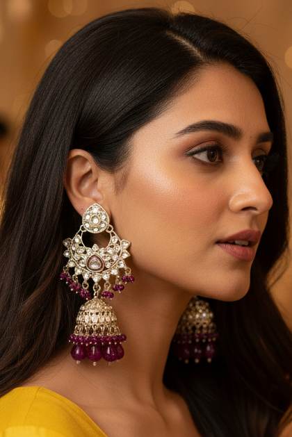 Swati purple jhumka