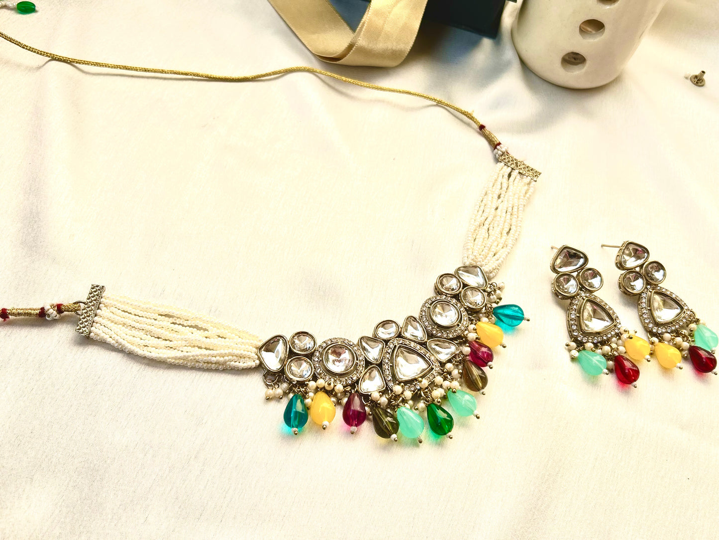 Kirtika multi kundan necklace