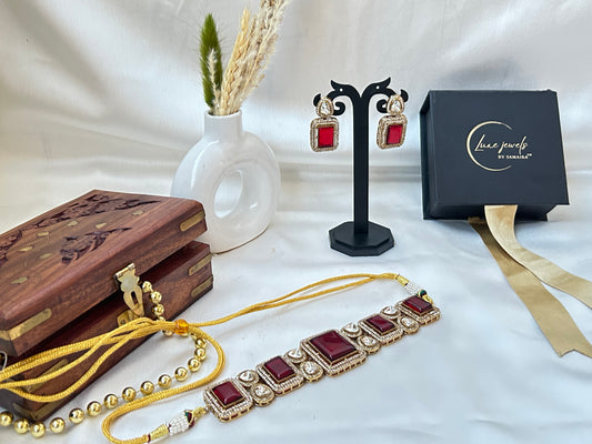 Red Kundan Necklace set