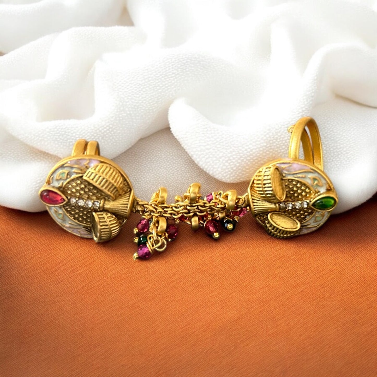Royal Meenakari Dual Band Ring