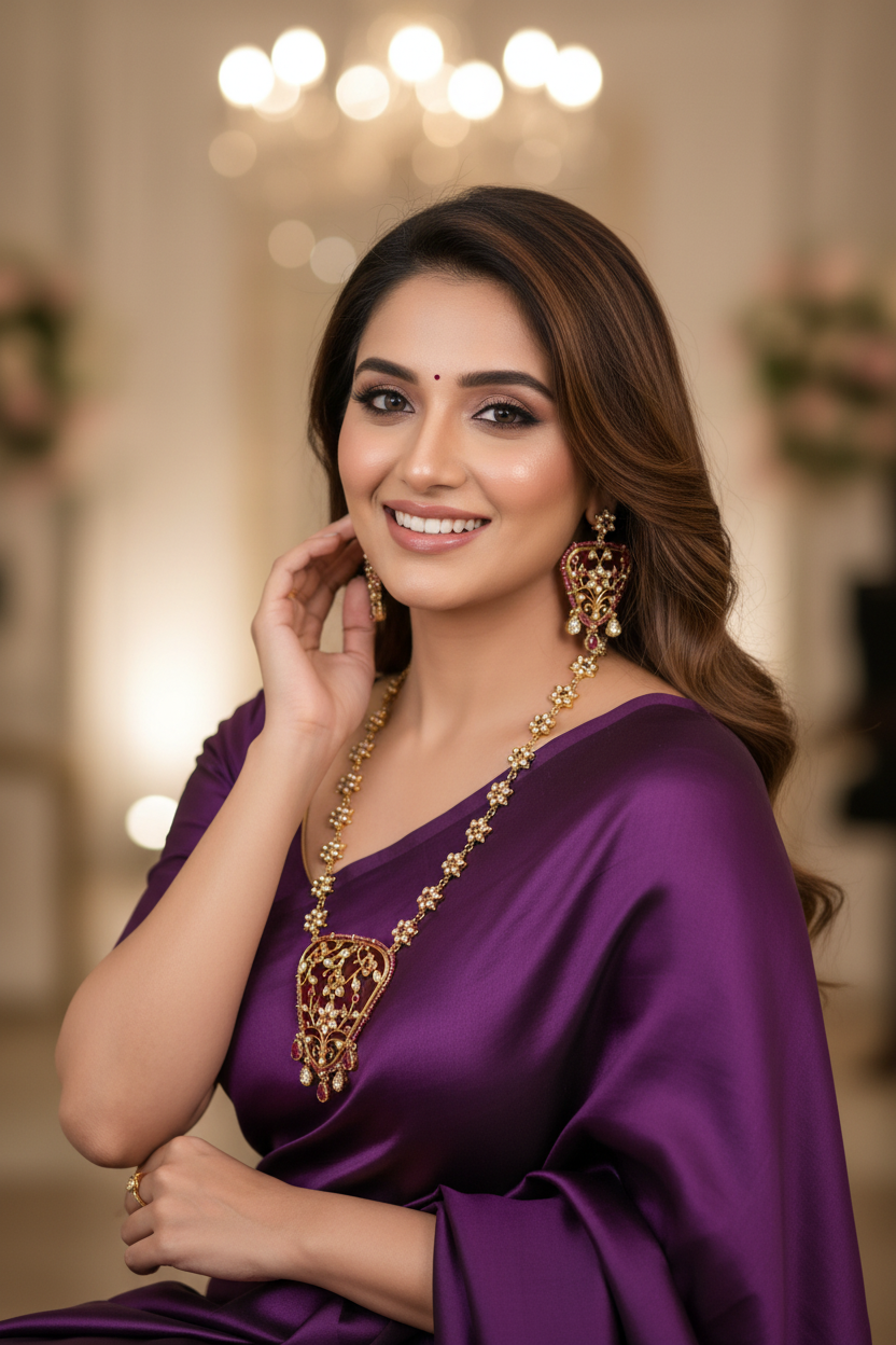 krishav Red necklaceset