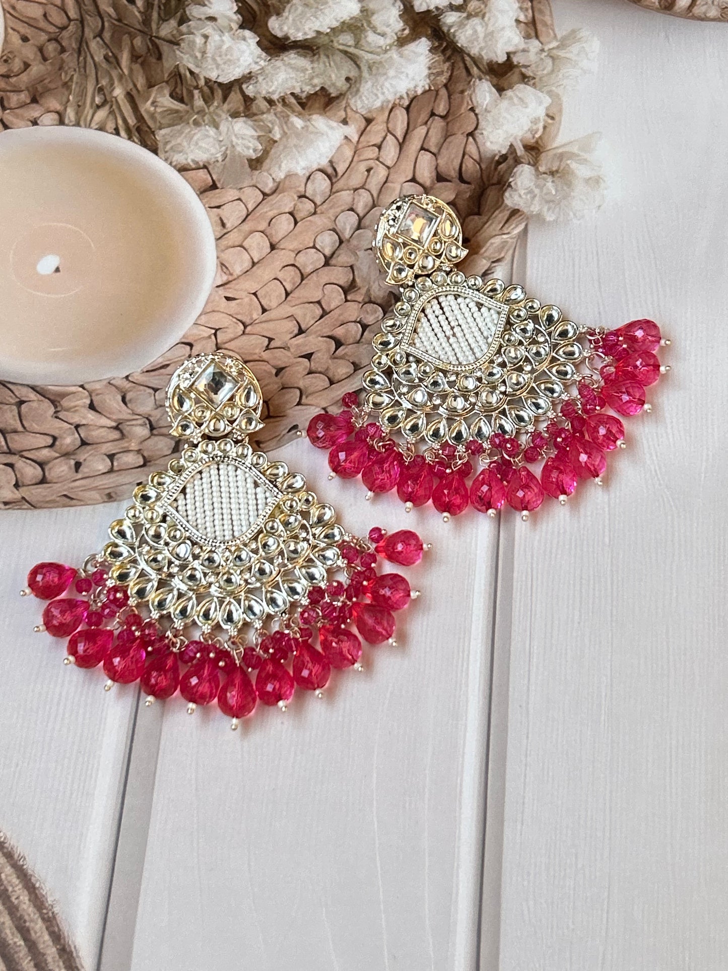 Arina pink Chandbali
