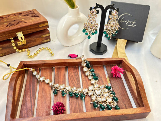 Megha emerald green necklace