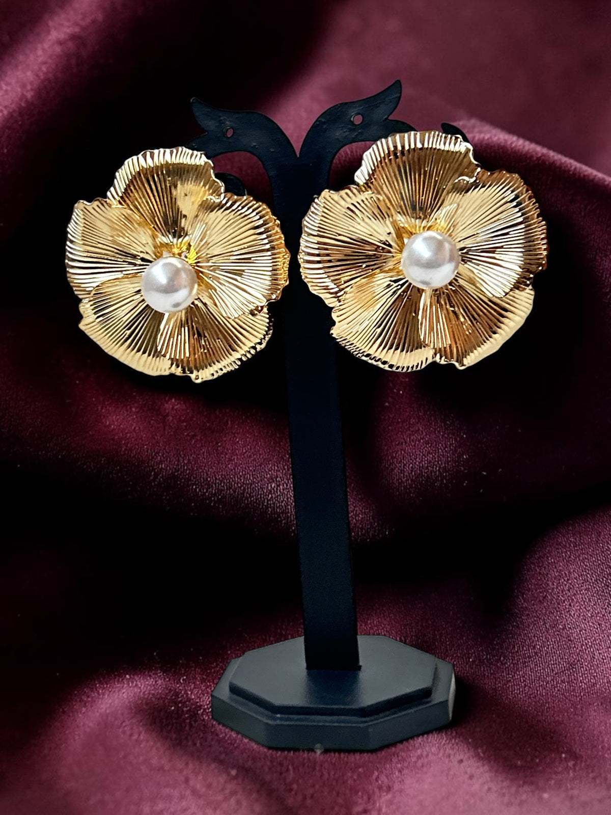 Golden Floral Earrings