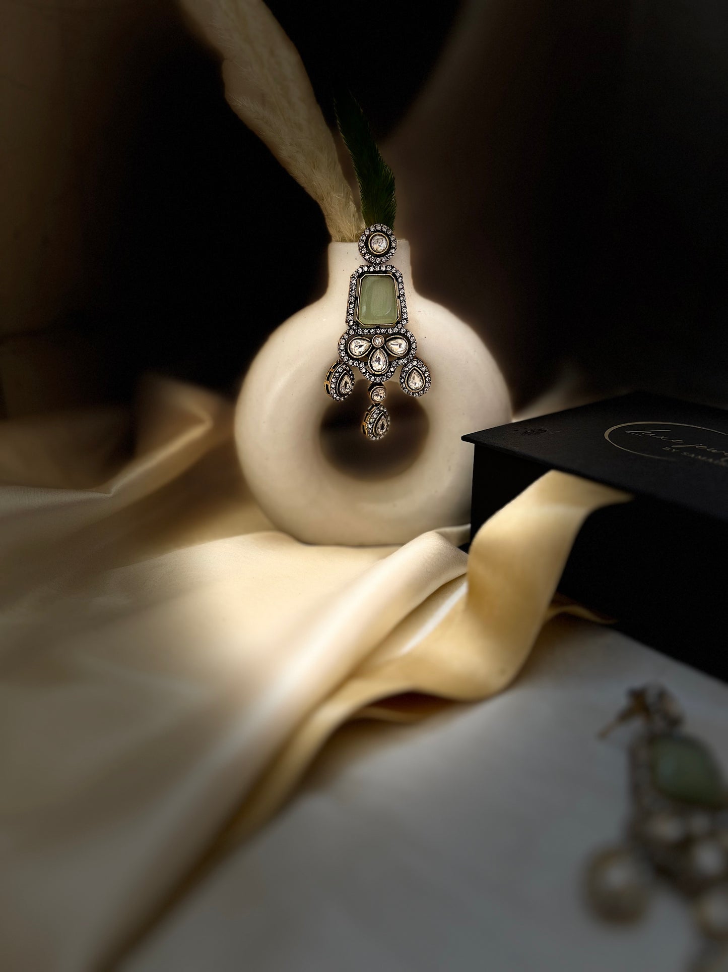 Green Victorian earrings
