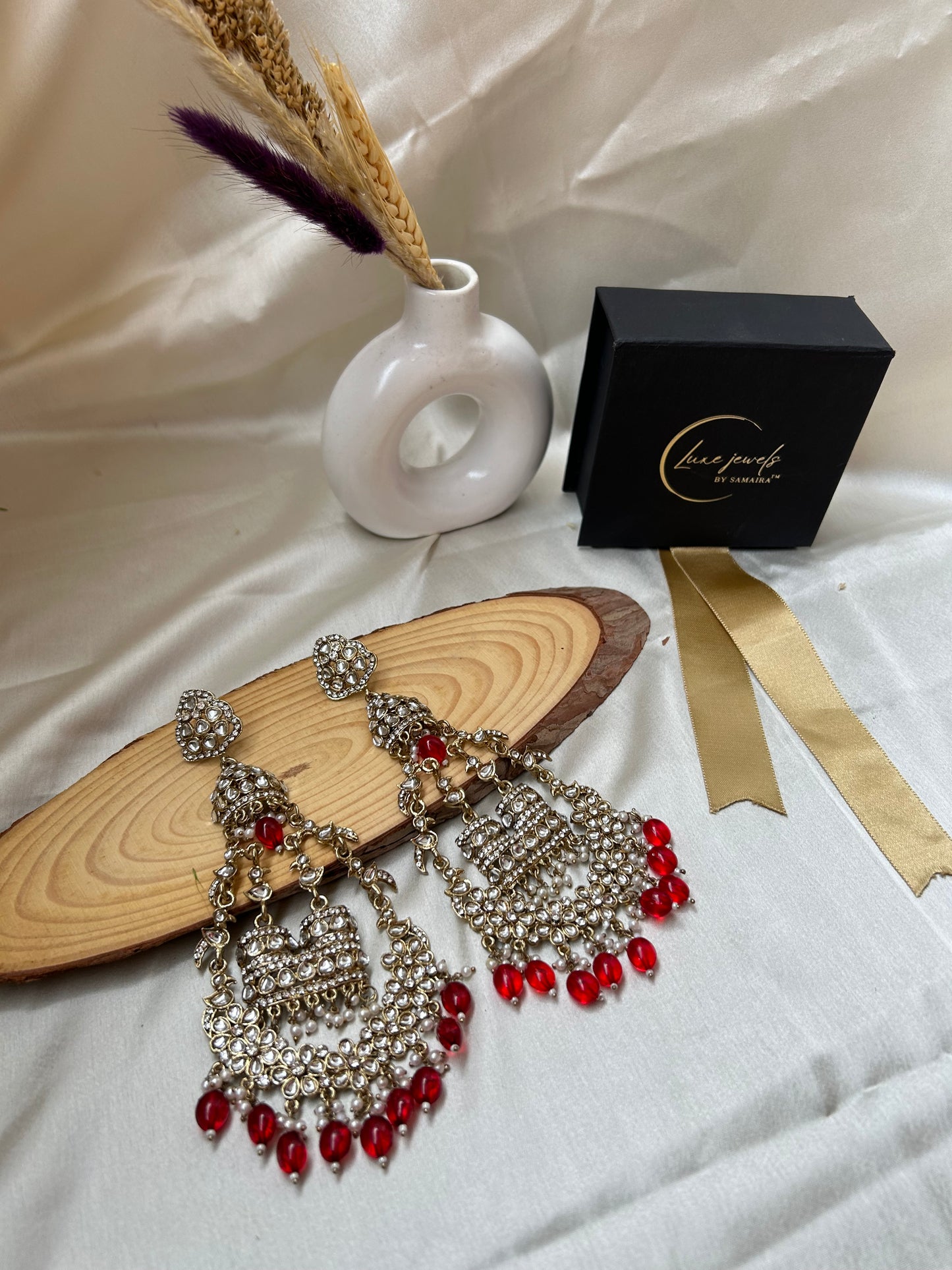 Aadhya Red Chandbali