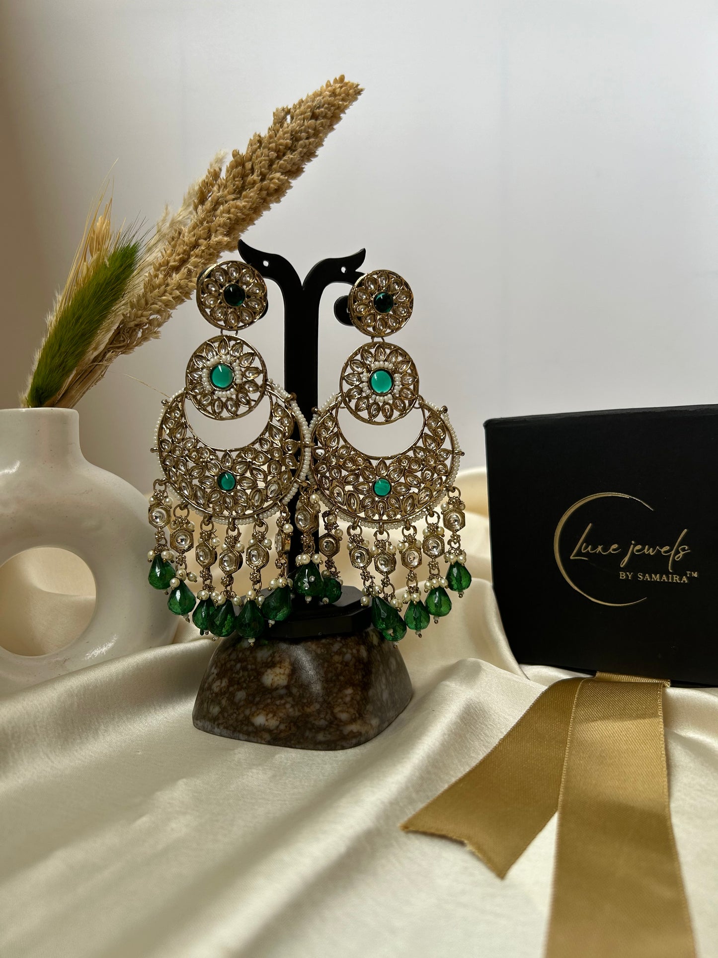 Meher Green Chandbali