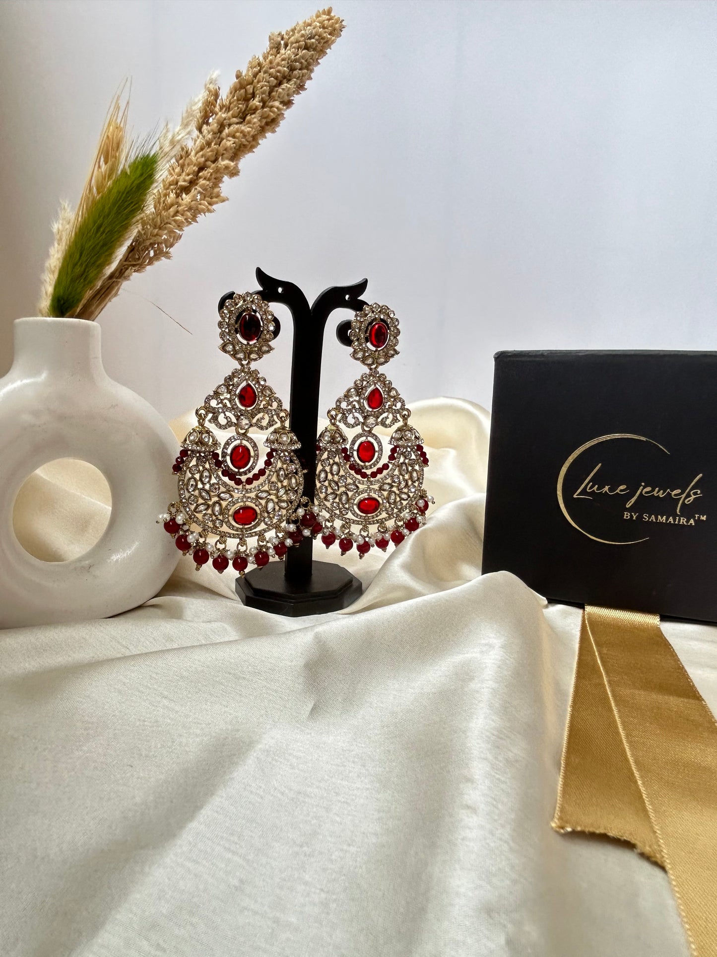 Vruti Maroon Chandbali