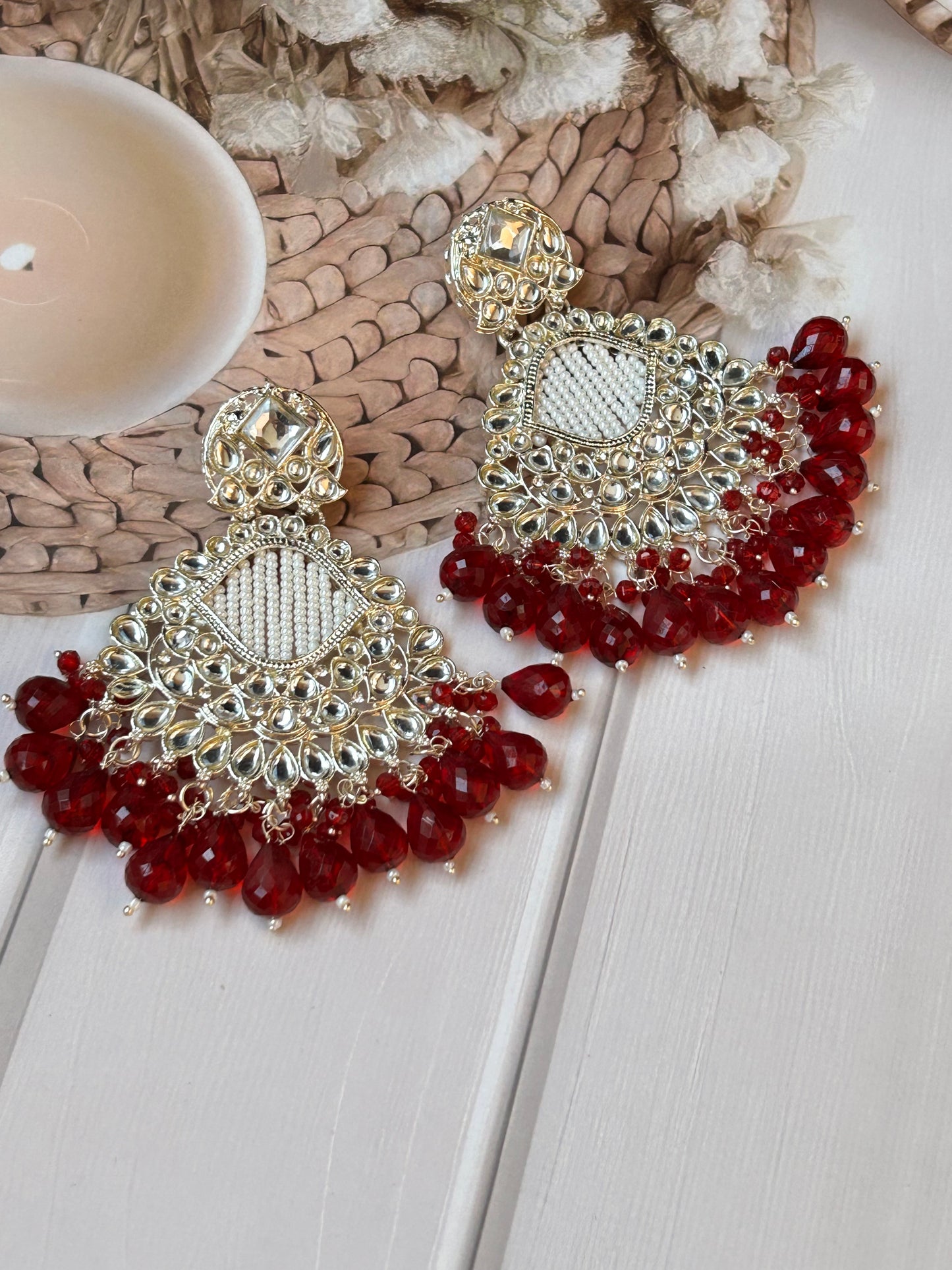 Arina Red Chandbali