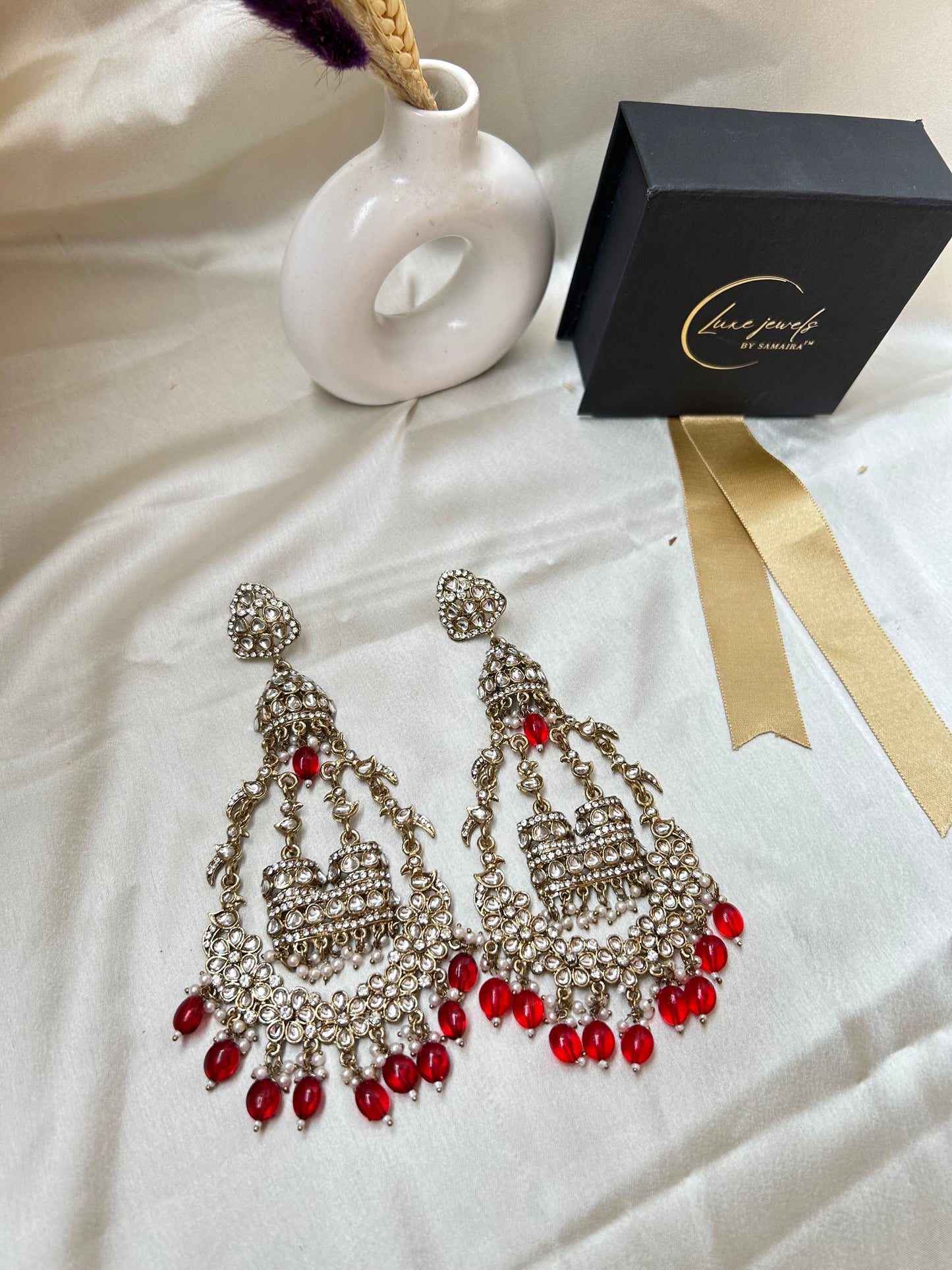Aadhya Red Chandbali