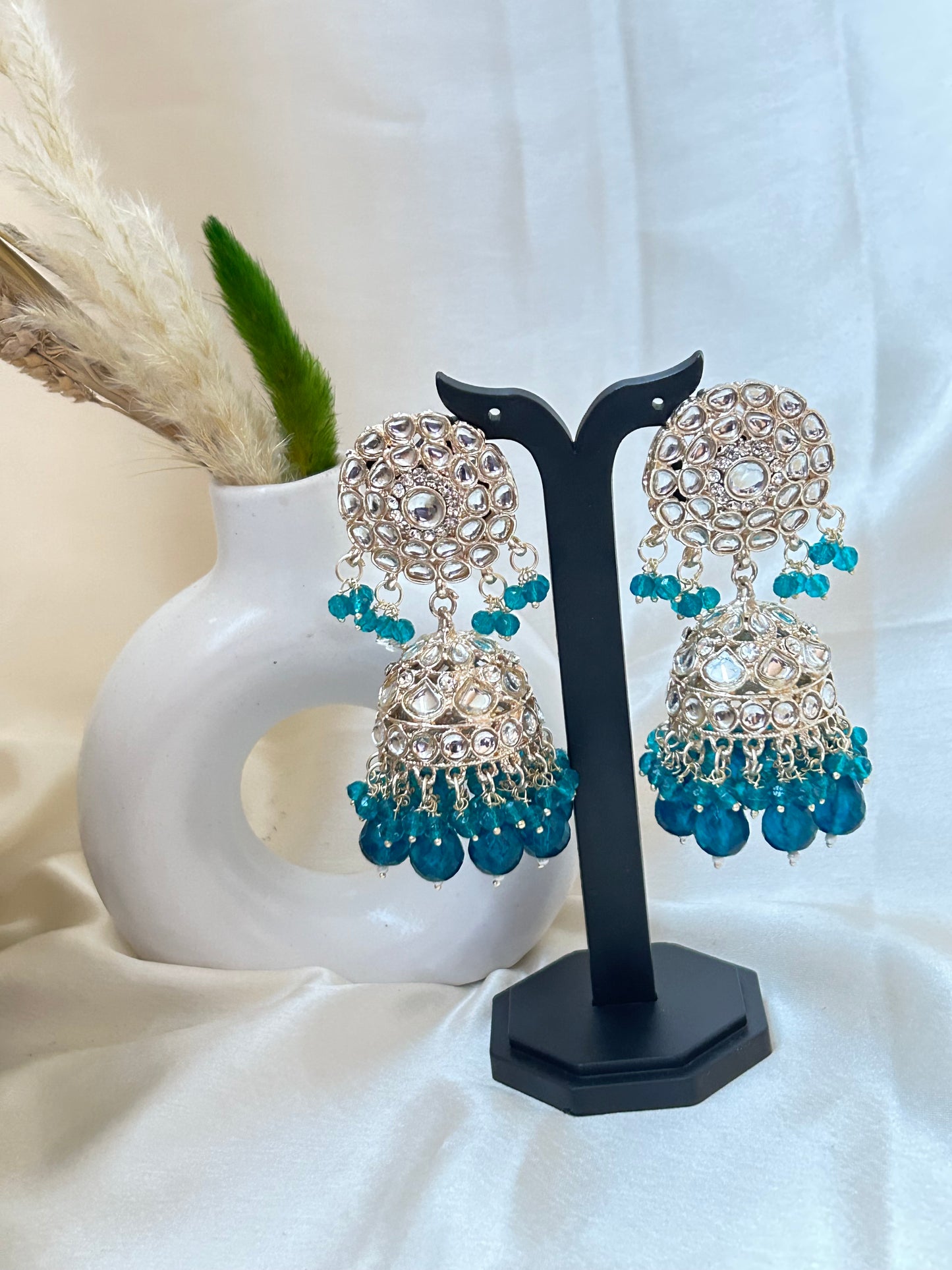 Blue Heena jhumka