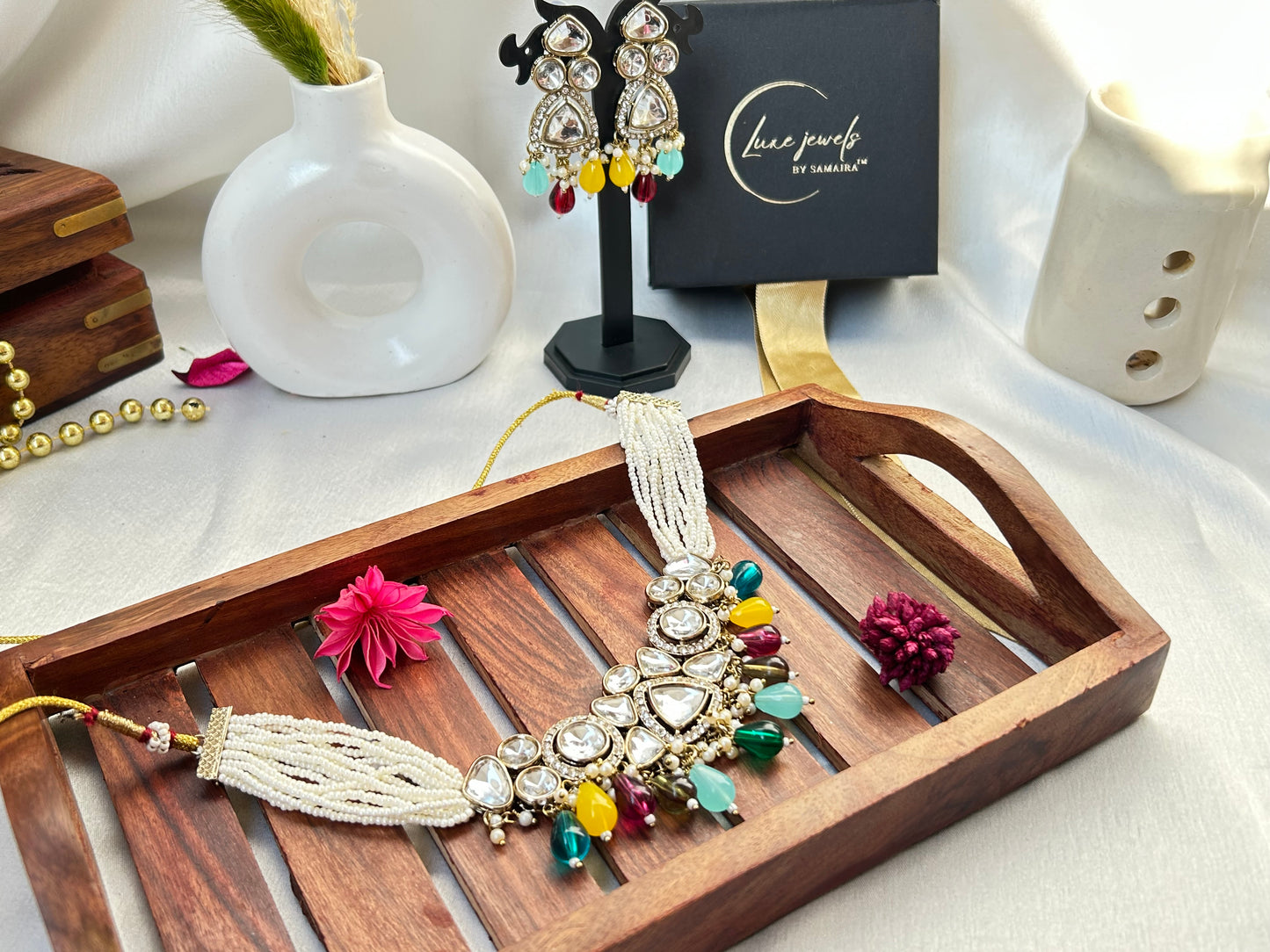 Kirtika multi kundan necklace
