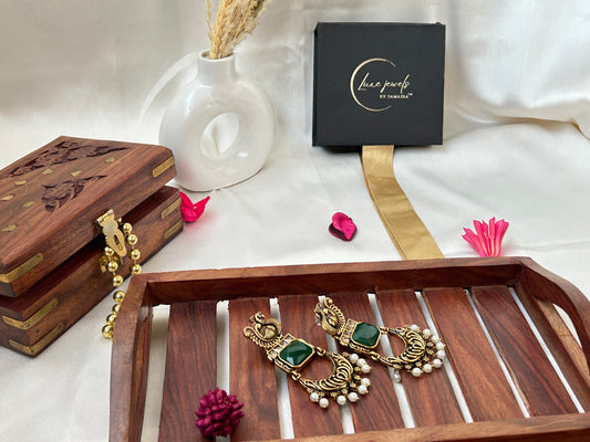Adhira  Green chandbali