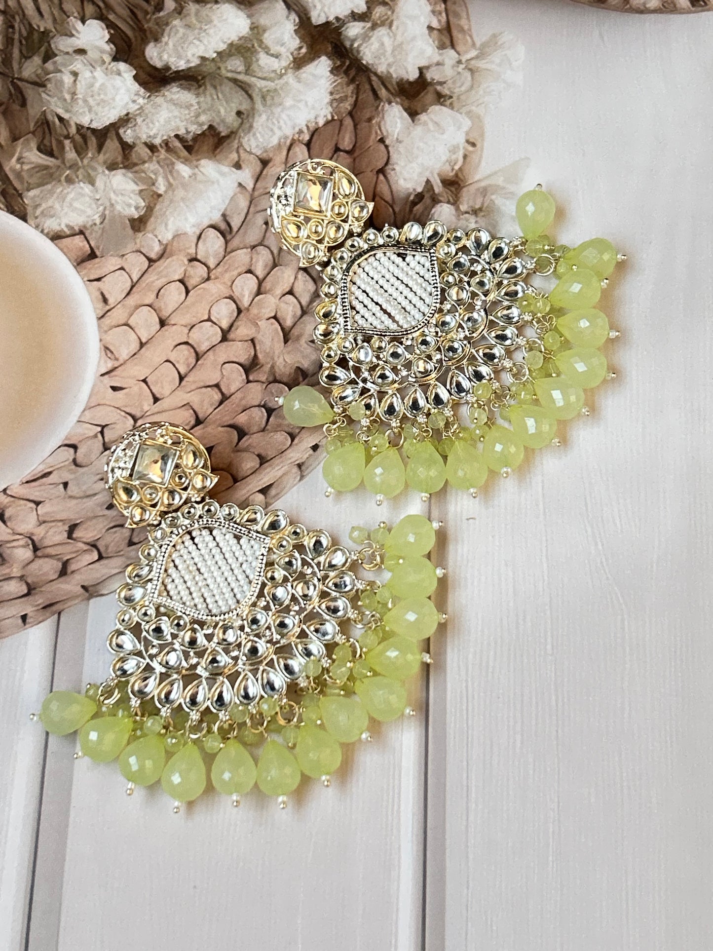 Arina Neon green Chandbali