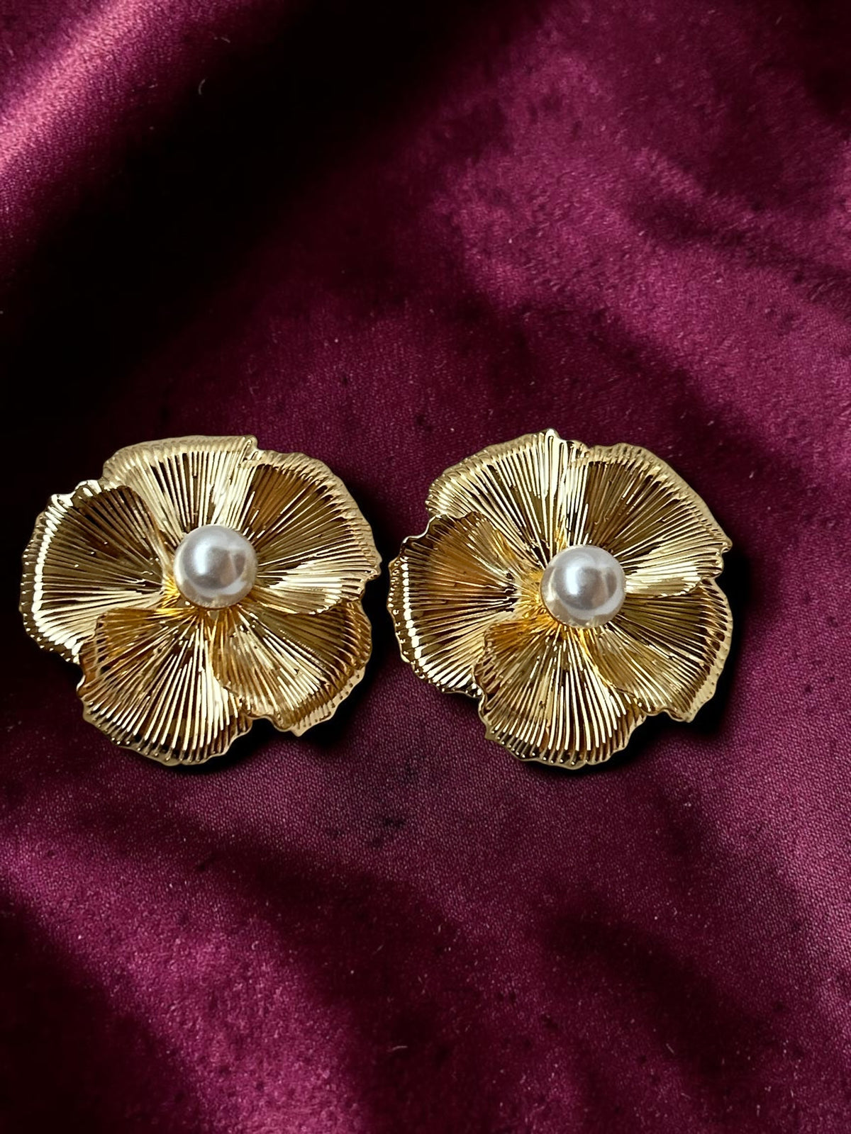 Golden Floral Earrings