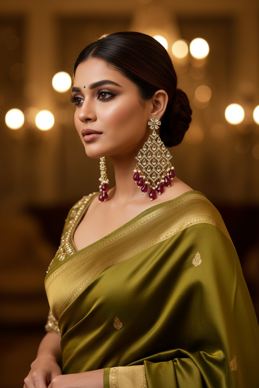 Shloka Maroon chandbalis