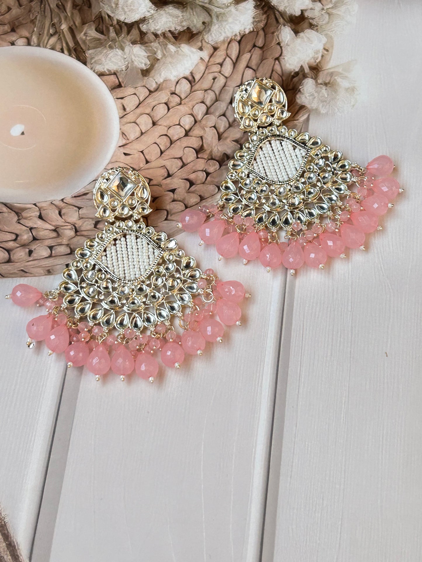 Arina pink Chandbali