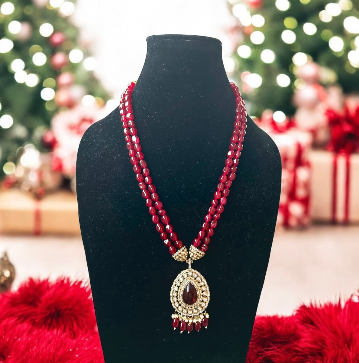red rani haar ,long necklace set