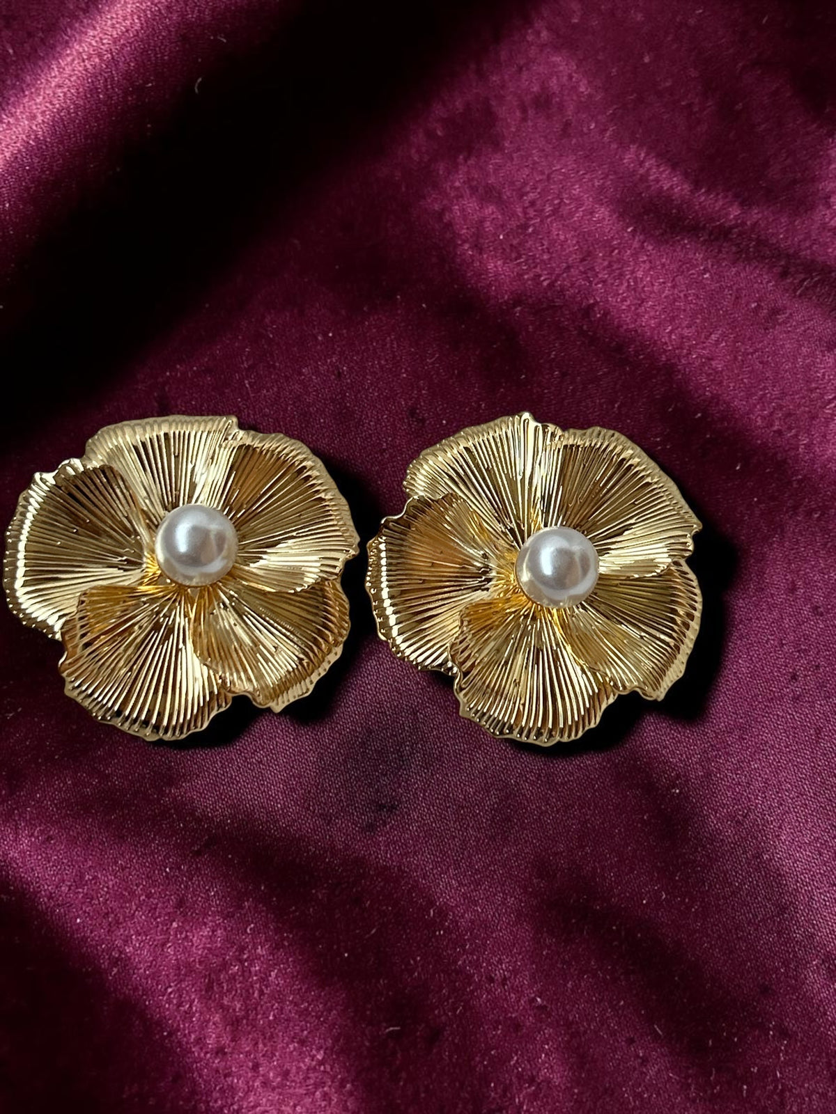 Golden Floral Earrings