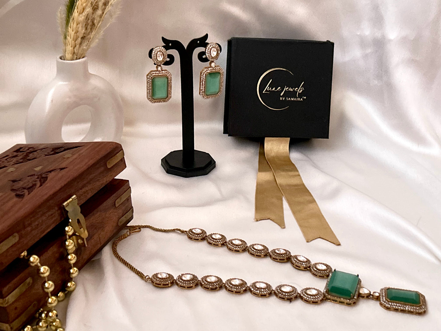 Zarina sea green necklaceset