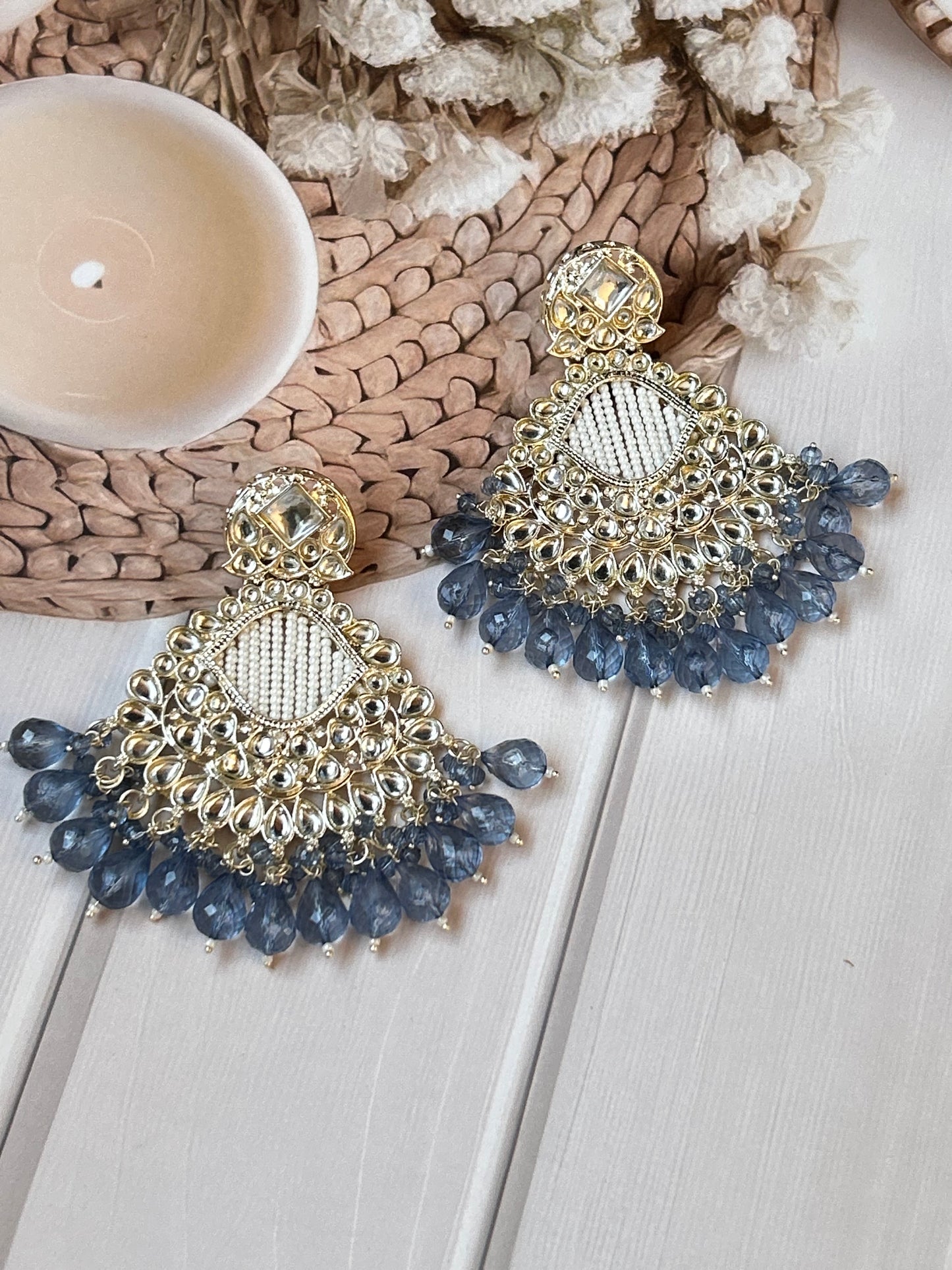 Arina blue Chandbali