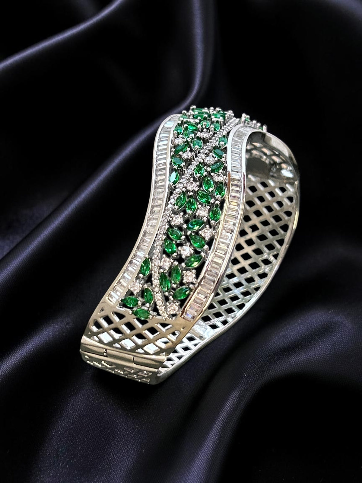 Silver Emerald Bracelet