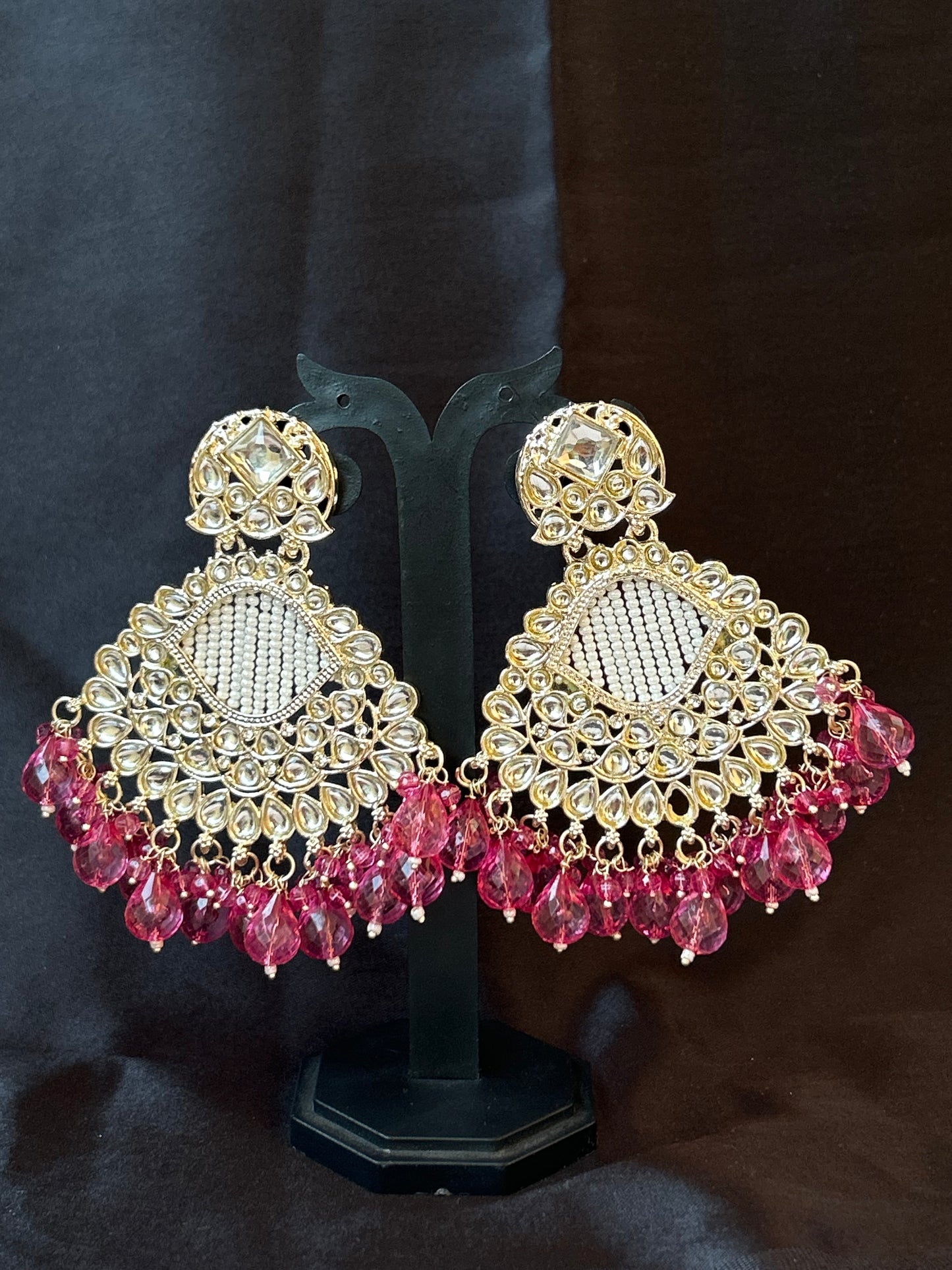 Arina pink Chandbali
