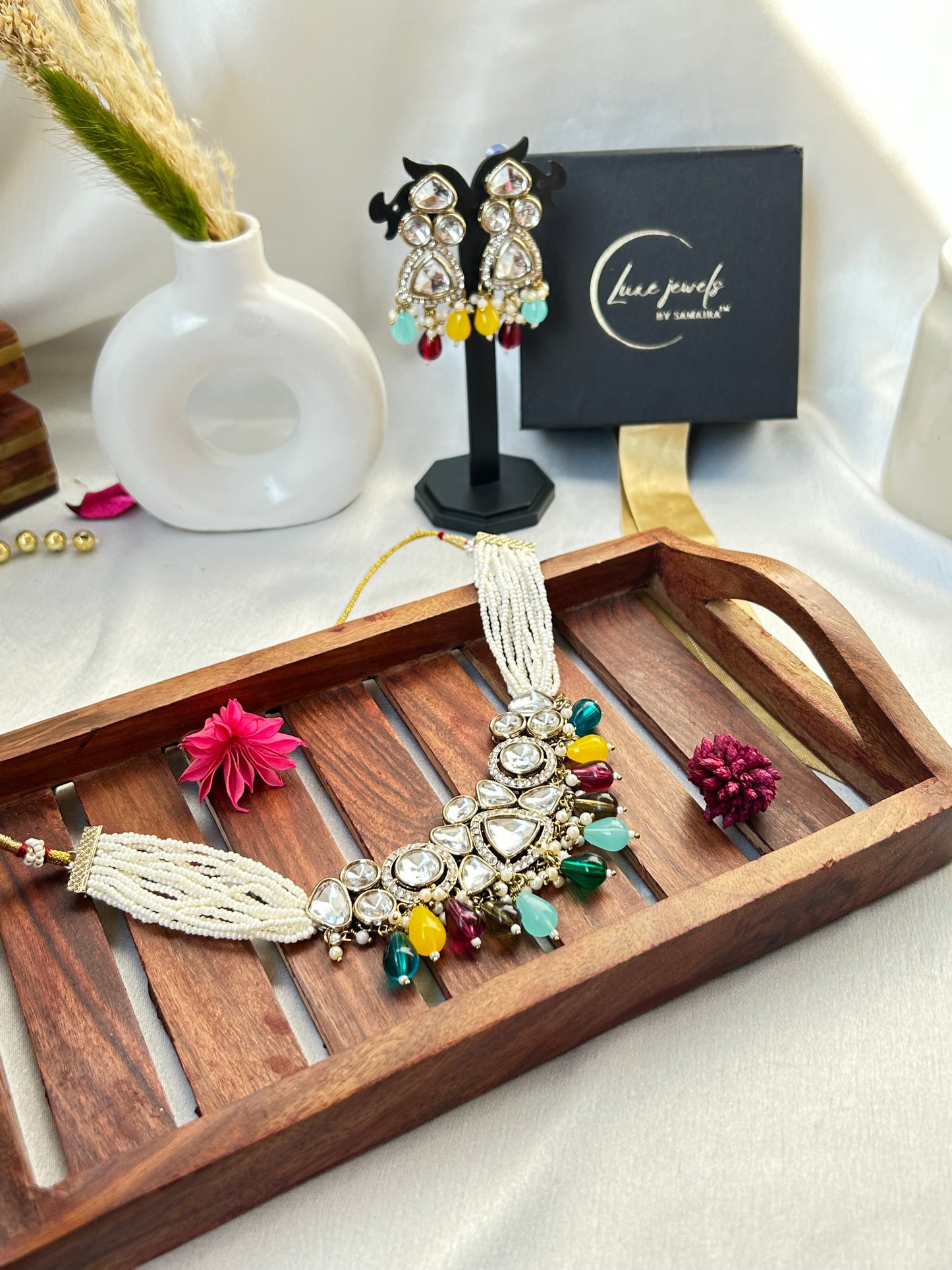 Kirtika multi kundan necklace