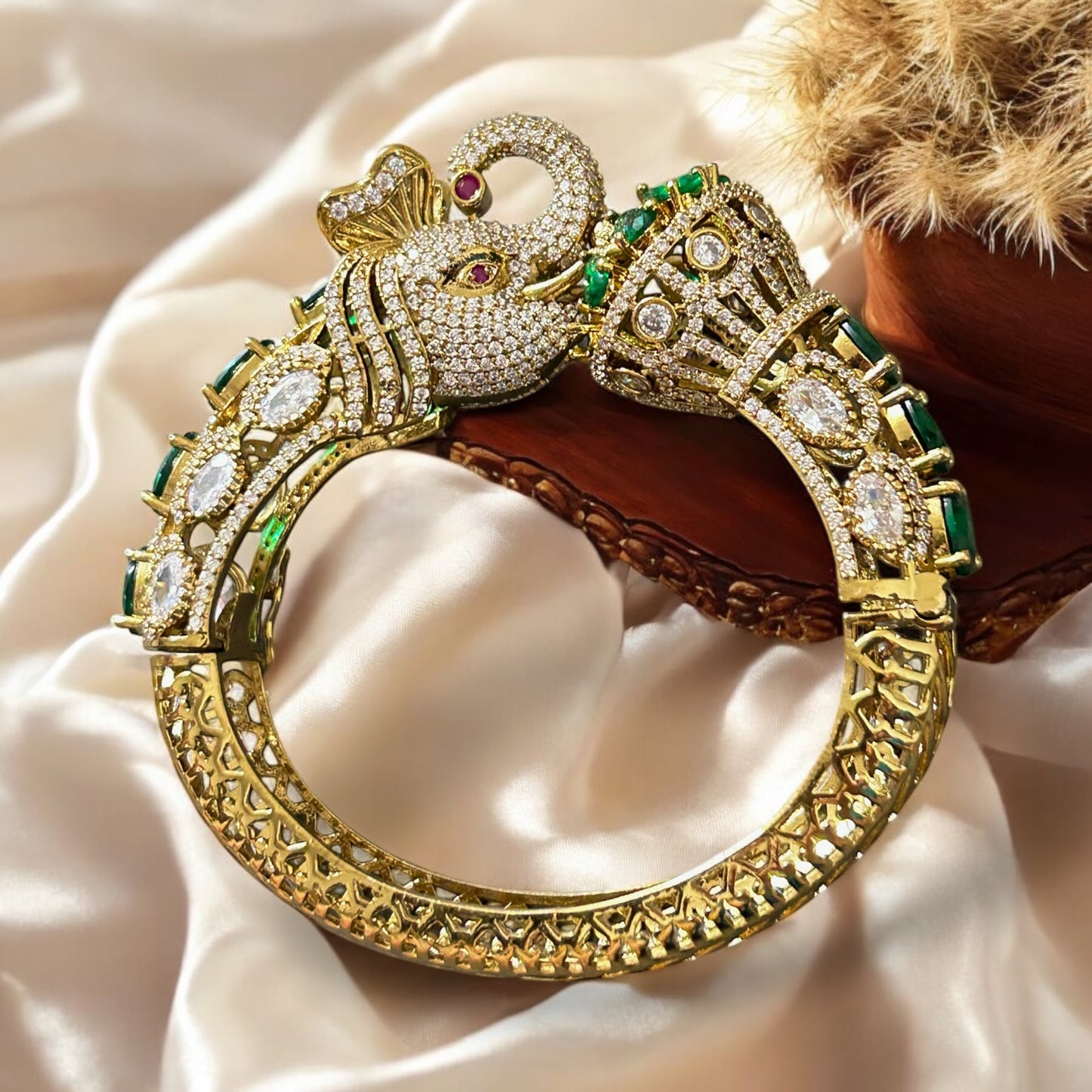 Majestic Green Elephant Bracelet
