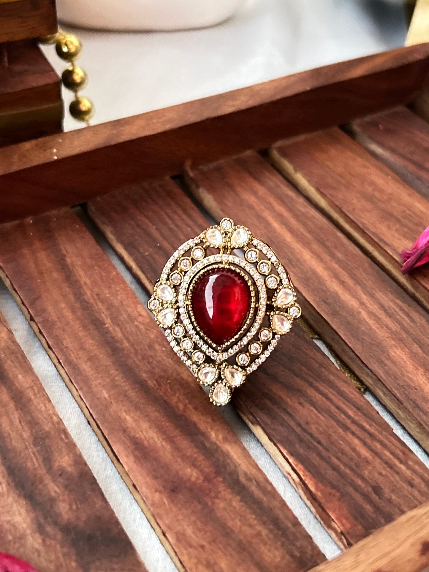 Regal red Statement Ring