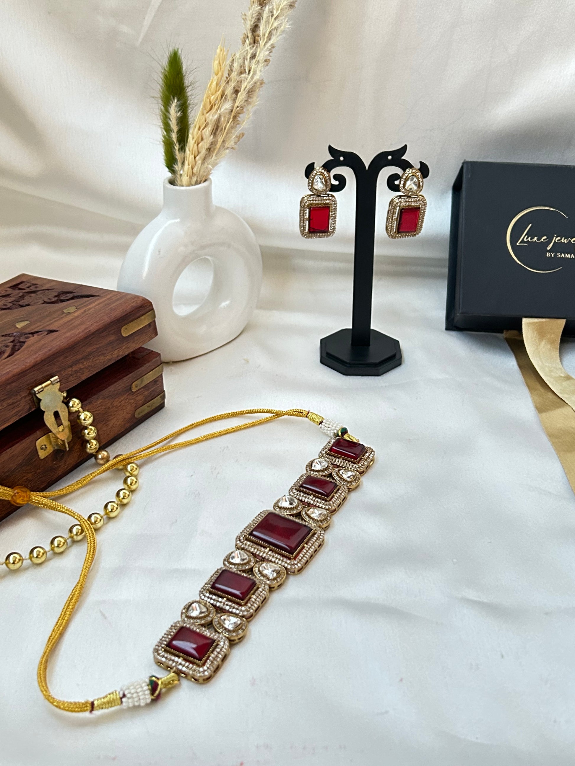 Red Kundan Necklace set