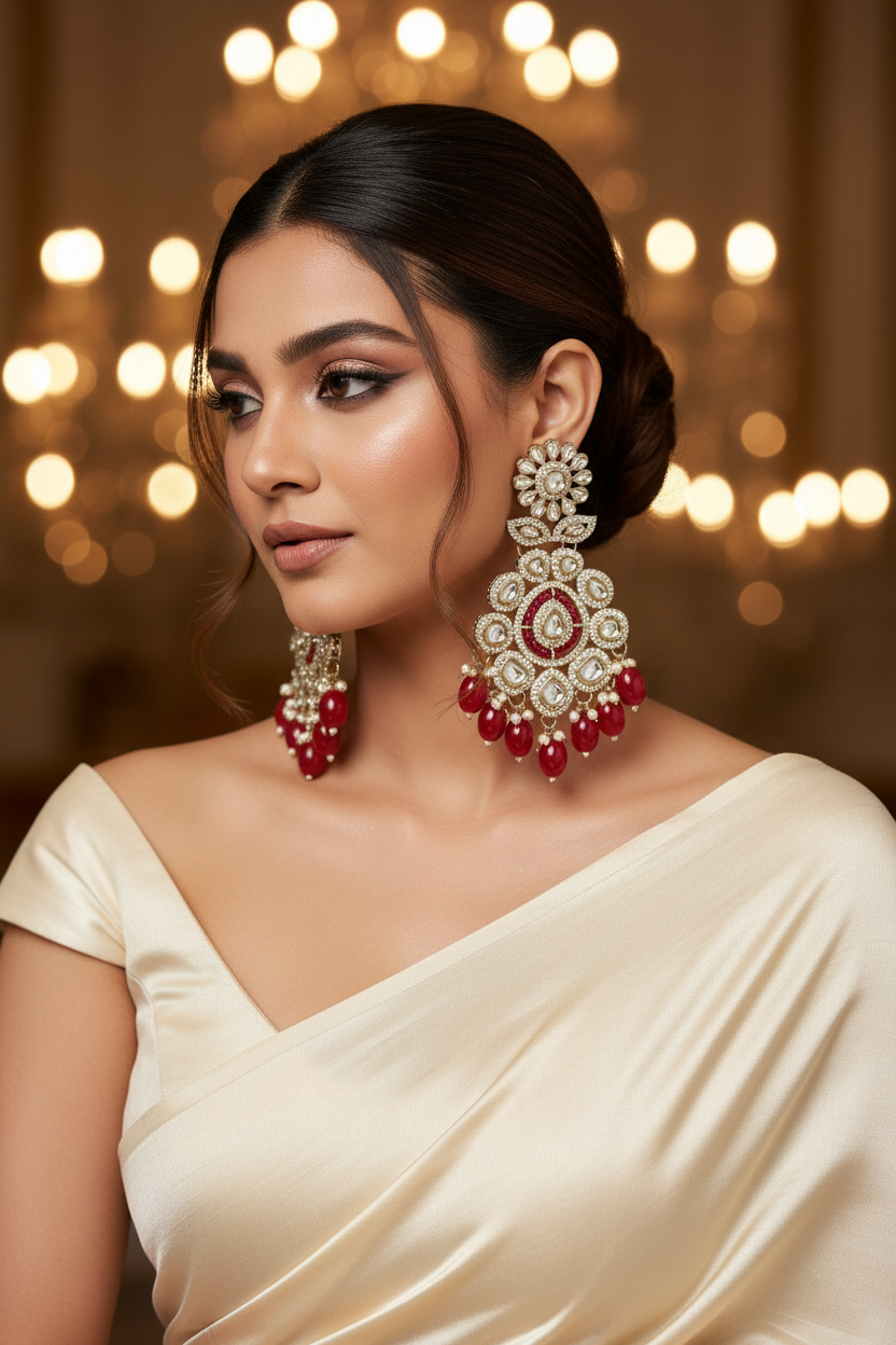 Vritika red Chandbali