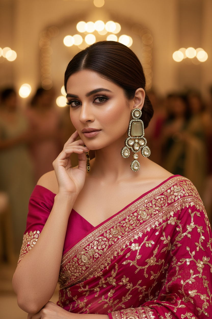 Green Victorian earrings