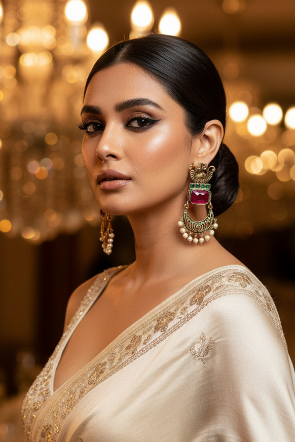 Adhira Red chandbali