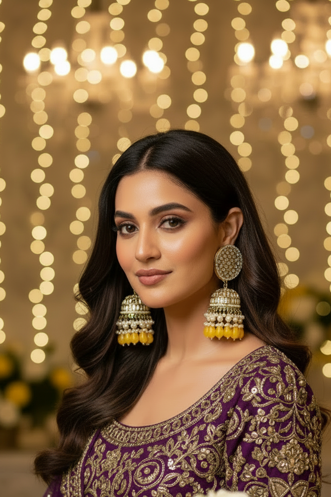 Vanya yellow jhumka