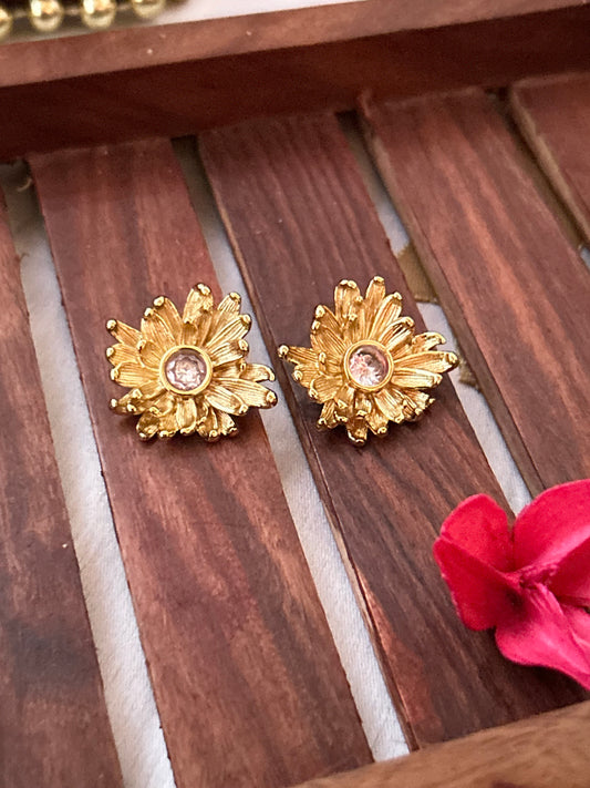 Crystal floral studs