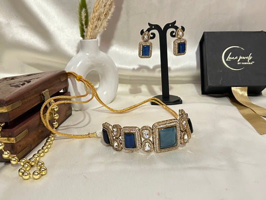 Navy Blue Necklace Set