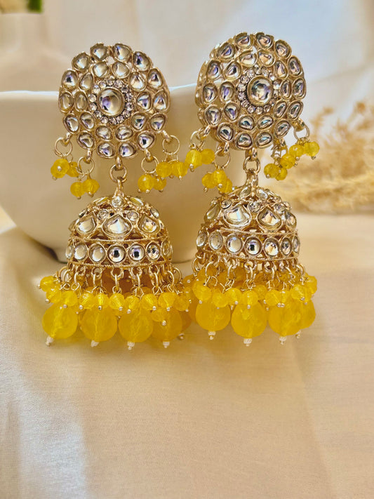 Yellow Heena jhumka