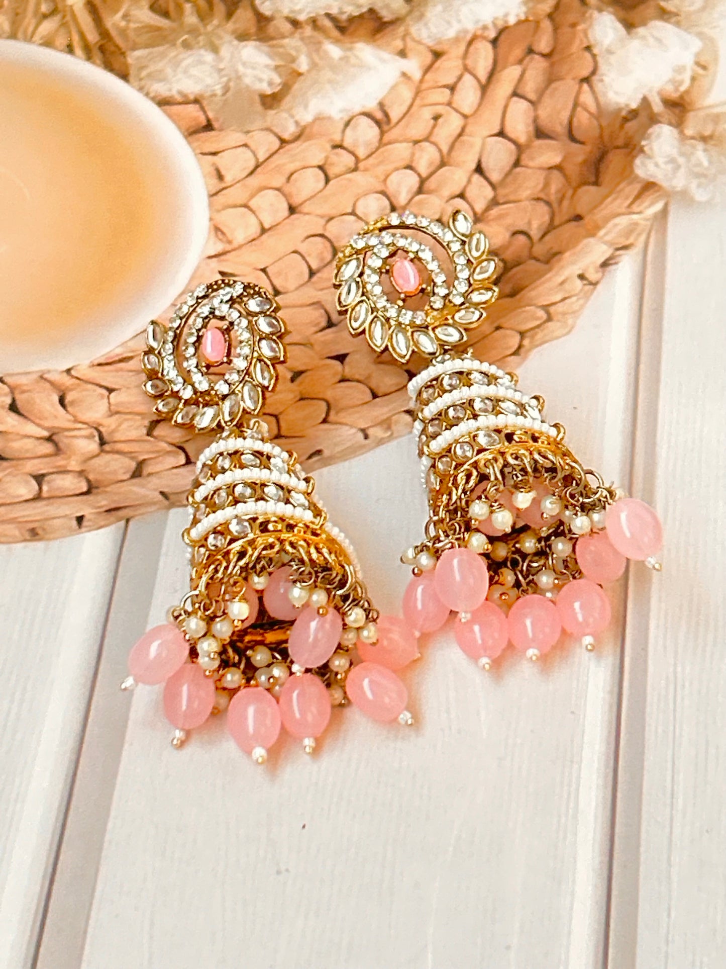 Zareen pink Jhumka