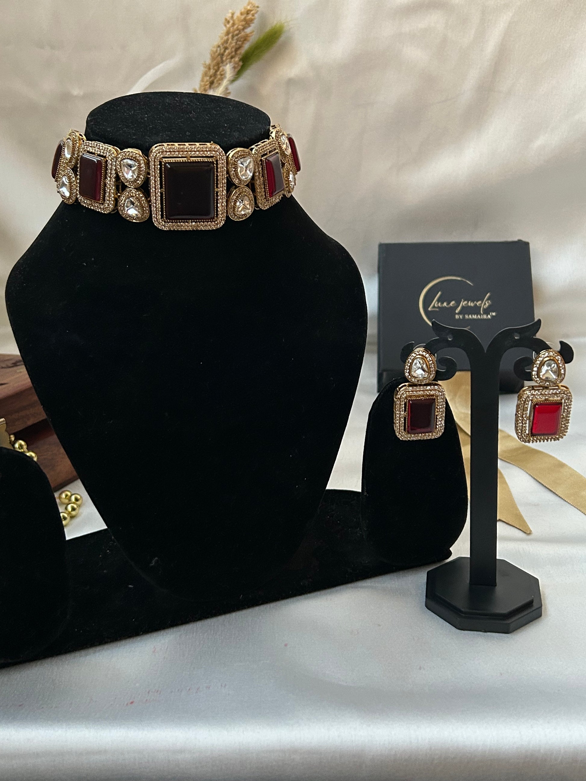 Red Kundan Necklace set